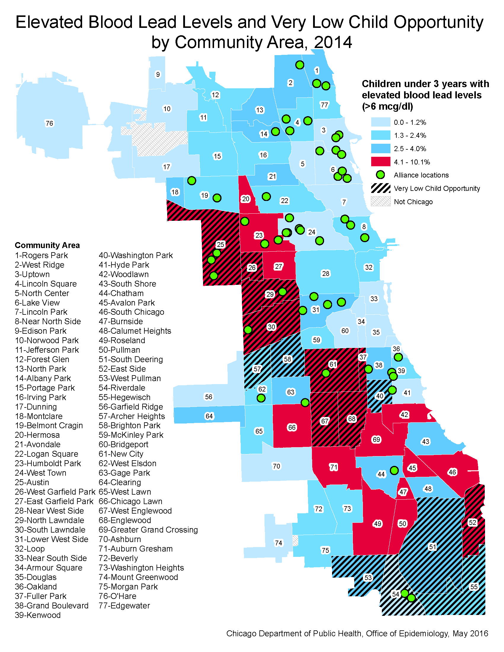 Map of Elevated Blood Lead Levels